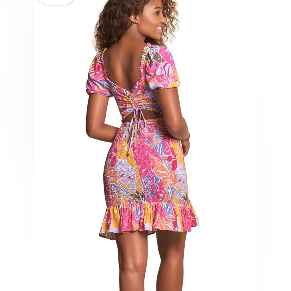 NWOT Maaji Reversible Front/Back Tropical Floral Bodycon Style Dress Small - Picture 2 of 8